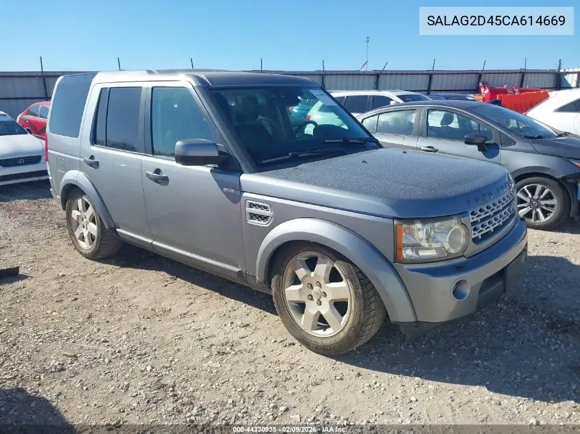 2012 Land Rover Lr4 VIN: SALAG2D45CA614669 Lot: 44330935
