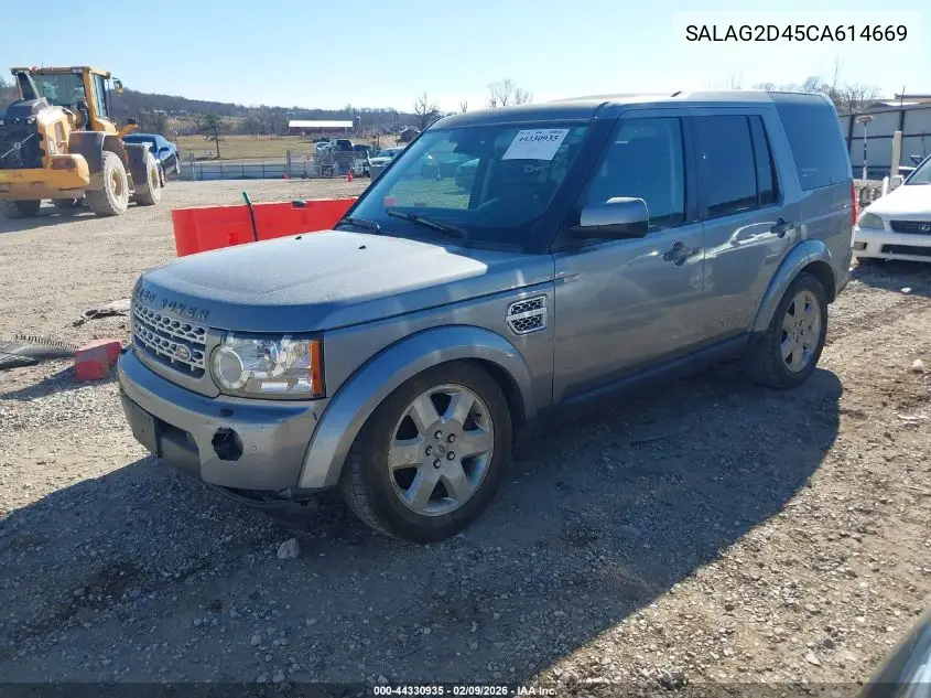 2012 Land Rover Lr4 VIN: SALAG2D45CA614669 Lot: 44330935