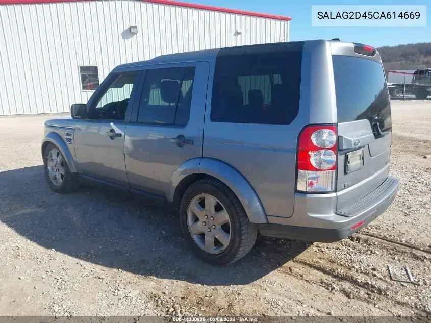 2012 Land Rover Lr4 VIN: SALAG2D45CA614669 Lot: 44330935