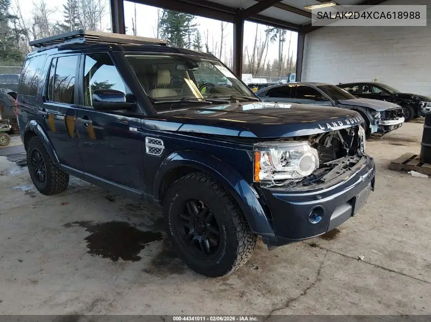 2012 Land Rover Lr4 VIN: SALAK2D4XCA618988 Lot: 44341011