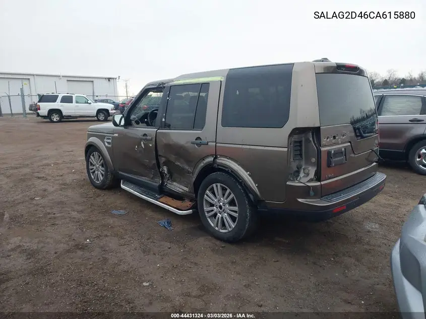 2012 Land Rover Lr4 VIN: SALAG2D46CA615880 Lot: 44431324