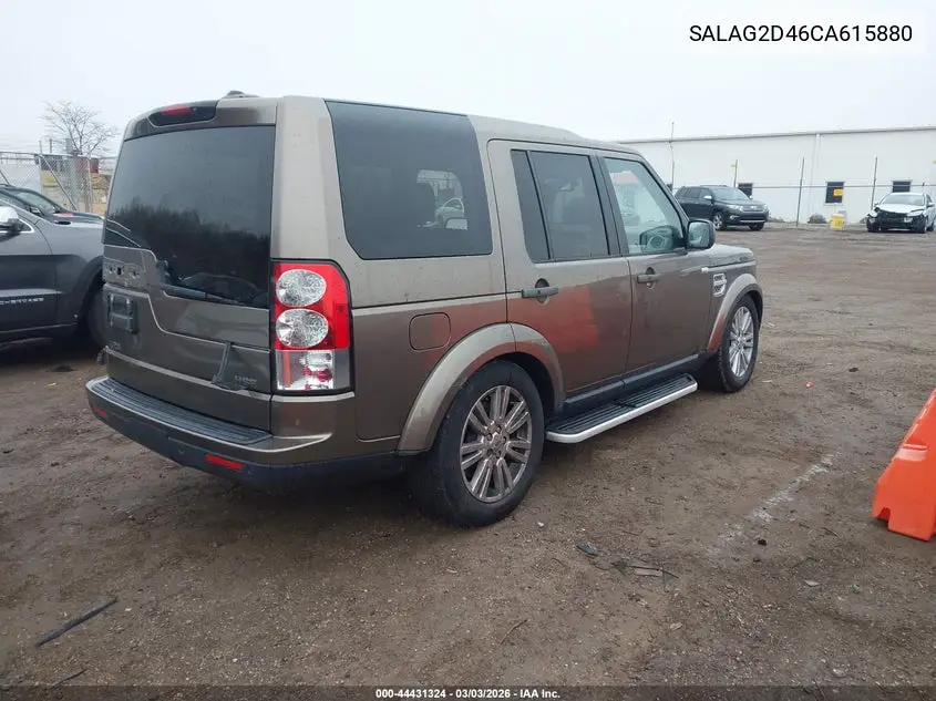 2012 Land Rover Lr4 VIN: SALAG2D46CA615880 Lot: 44431324