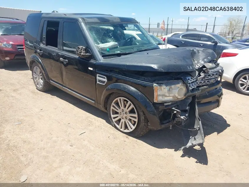 2012 Land Rover Lr4 VIN: SALAG2D48CA638402 Lot: 45108279