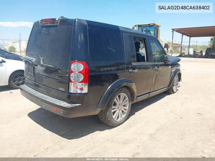 2012 Land Rover Lr4 VIN: SALAG2D48CA638402 Lot: 45108279