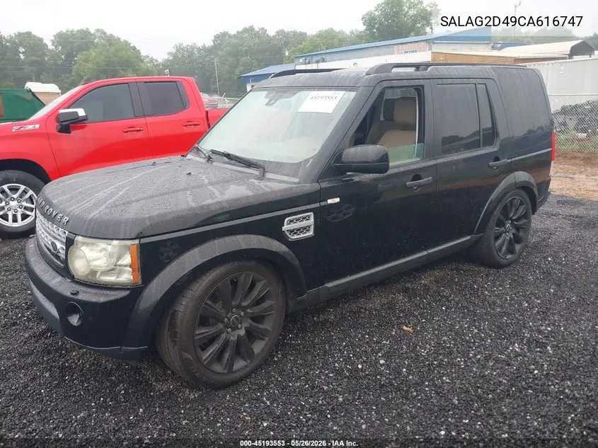 2012 Land Rover Lr4 VIN: SALAG2D49CA616747 Lot: 45193553
