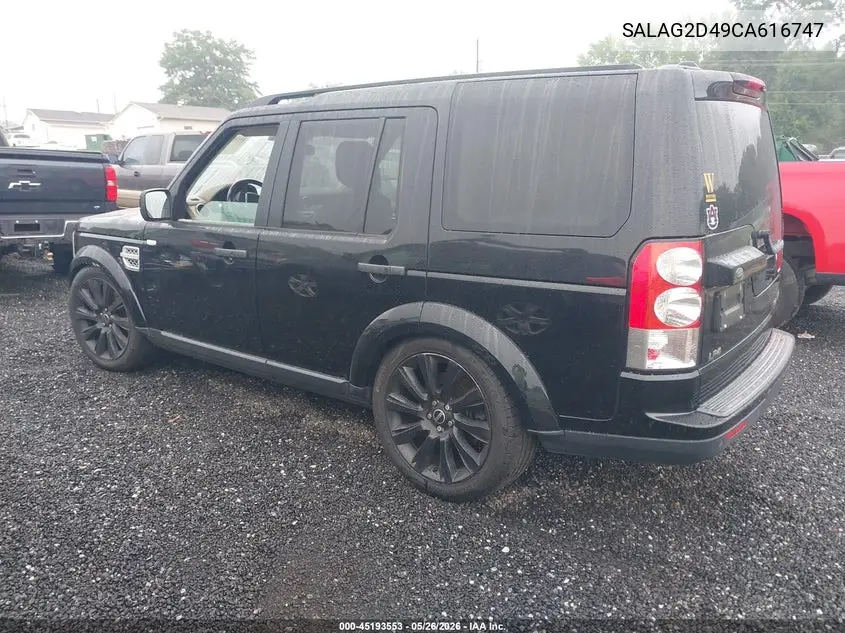 2012 Land Rover Lr4 VIN: SALAG2D49CA616747 Lot: 45193553