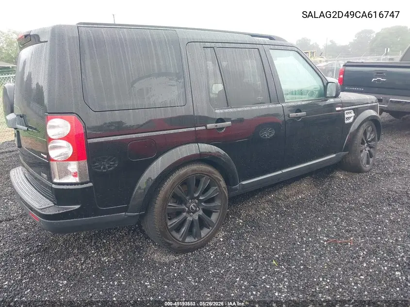 2012 Land Rover Lr4 VIN: SALAG2D49CA616747 Lot: 45193553