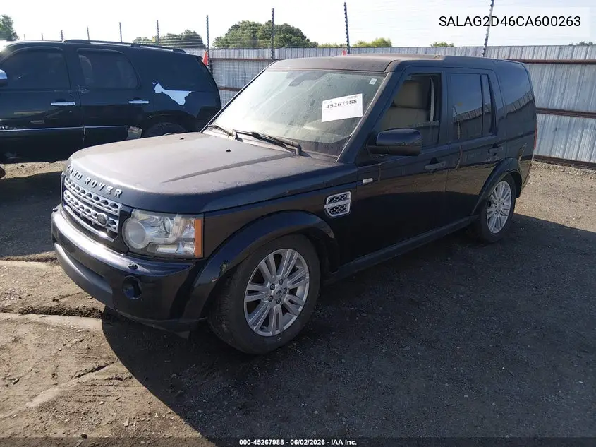 2012 Land Rover Lr4 VIN: SALAG2D46CA600263 Lot: 45267988