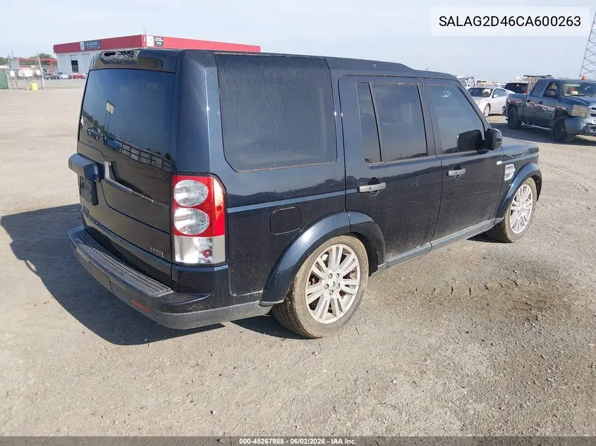 2012 Land Rover Lr4 VIN: SALAG2D46CA600263 Lot: 45267988