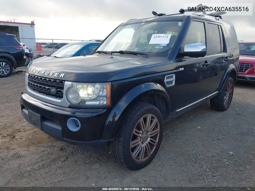 2012 Land Rover Lr4 VIN: SALAK2D4XCA635516 Lot: 45359374