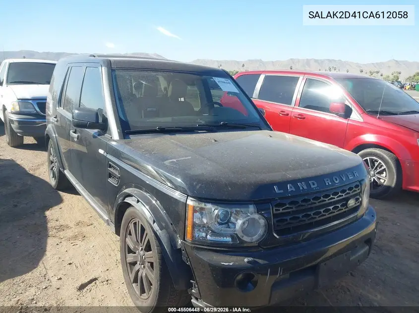 2012 Land Rover Lr4 VIN: SALAK2D41CA612058 Lot: 45506448