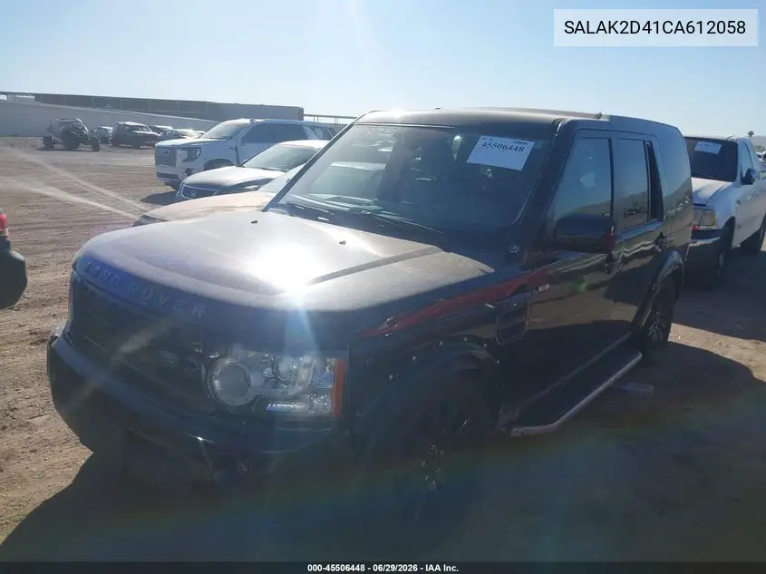 2012 Land Rover Lr4 VIN: SALAK2D41CA612058 Lot: 45506448