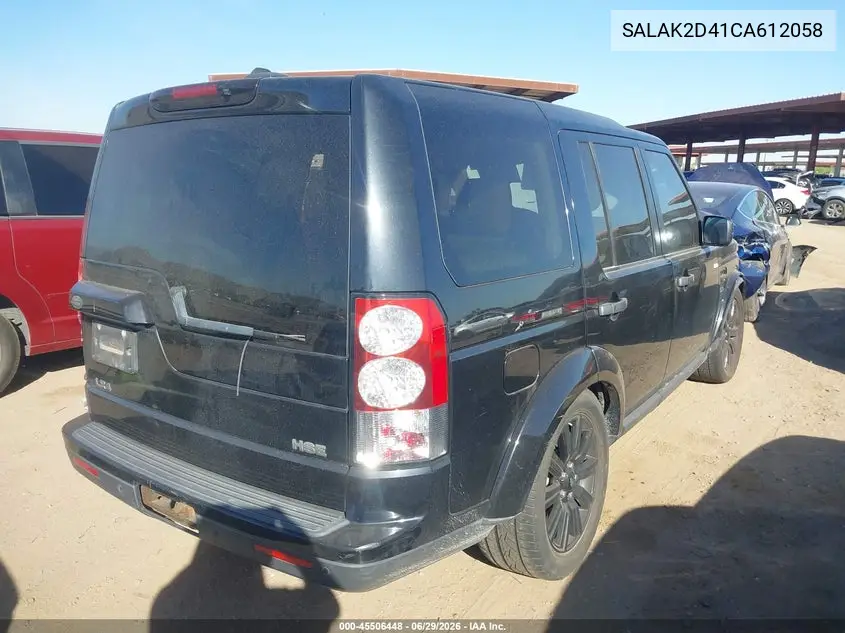 2012 Land Rover Lr4 VIN: SALAK2D41CA612058 Lot: 45506448