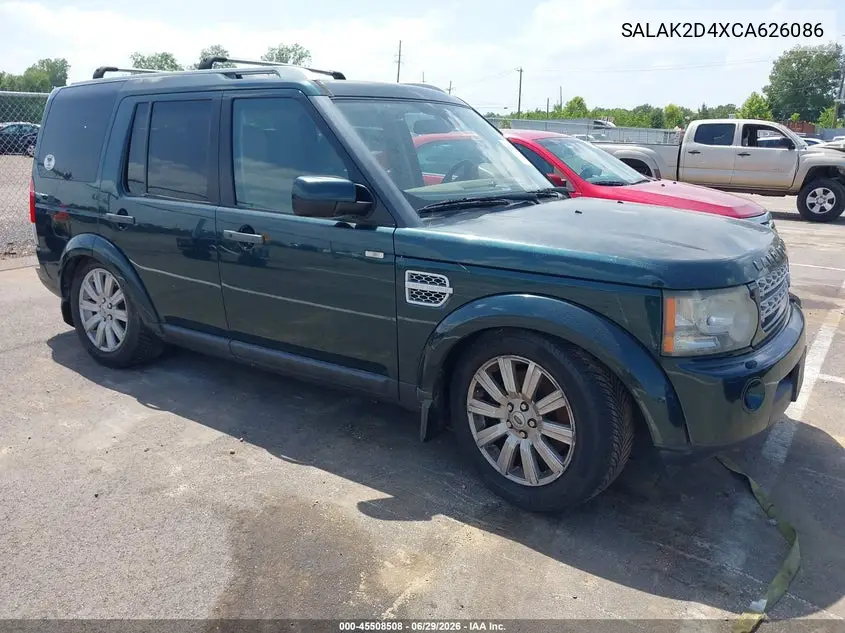 2012 Land Rover Lr4 VIN: SALAK2D4XCA626086 Lot: 45508508