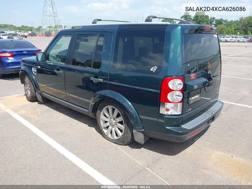 2012 Land Rover Lr4 VIN: SALAK2D4XCA626086 Lot: 45508508