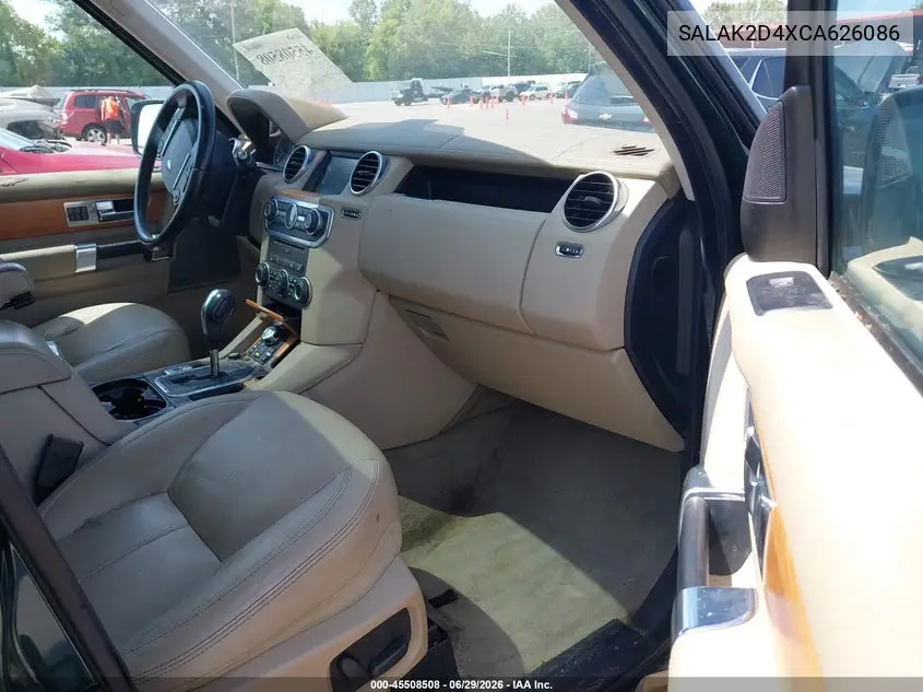 2012 Land Rover Lr4 VIN: SALAK2D4XCA626086 Lot: 45508508