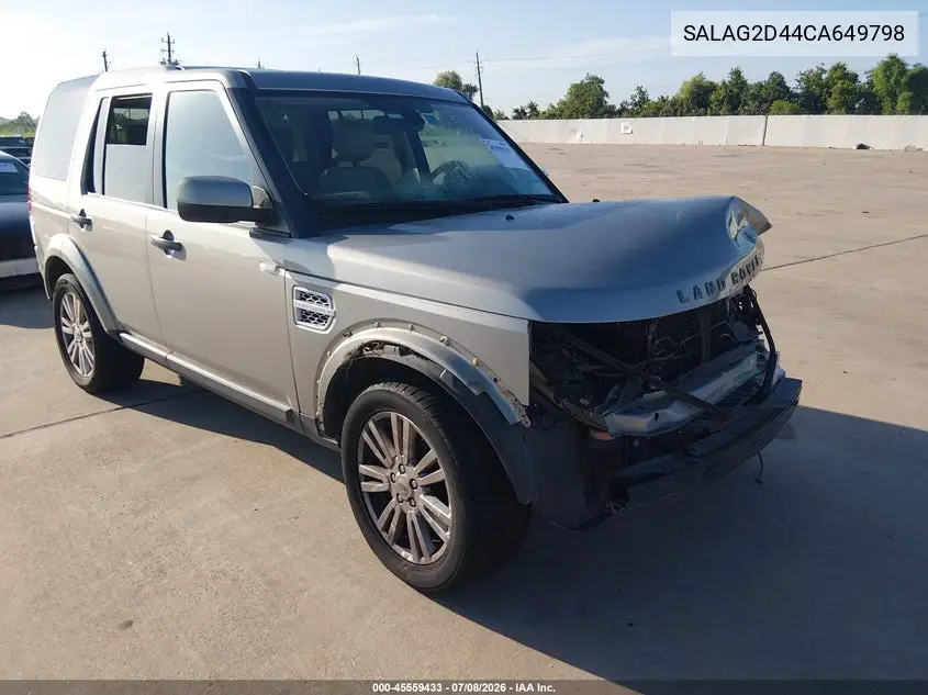 2012 Land Rover Lr4 VIN: SALAG2D44CA649798 Lot: 45559433