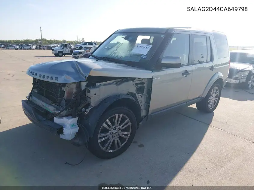 2012 Land Rover Lr4 VIN: SALAG2D44CA649798 Lot: 45559433