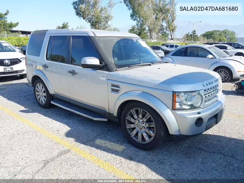 2013 Land Rover Lr4 VIN: SALAG2D47DA681680 Lot: 45353645
