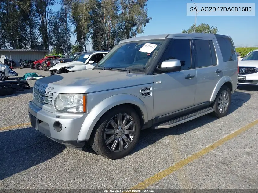 2013 Land Rover Lr4 VIN: SALAG2D47DA681680 Lot: 45353645
