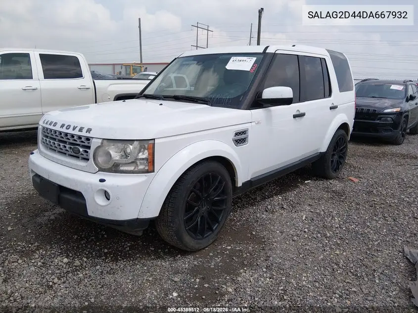 2013 Land Rover Lr4 VIN: SALAG2D44DA667932 Lot: 45389512