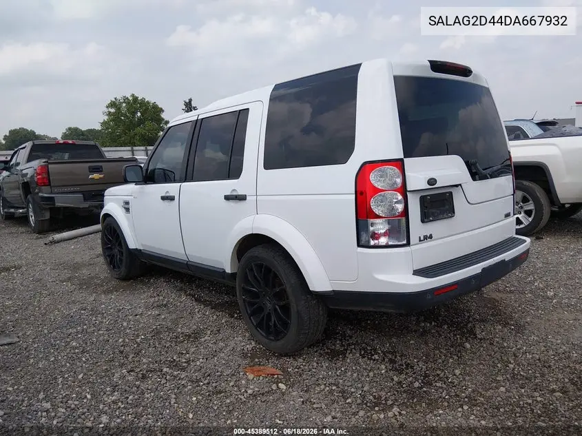2013 Land Rover Lr4 VIN: SALAG2D44DA667932 Lot: 45389512