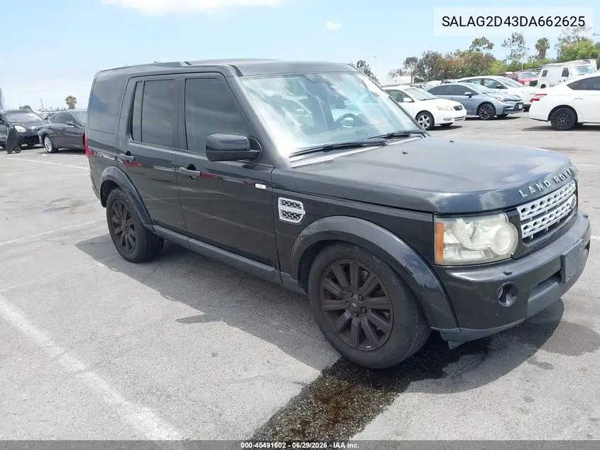 2013 Land Rover Lr4 VIN: SALAG2D43DA662625 Lot: 45491602