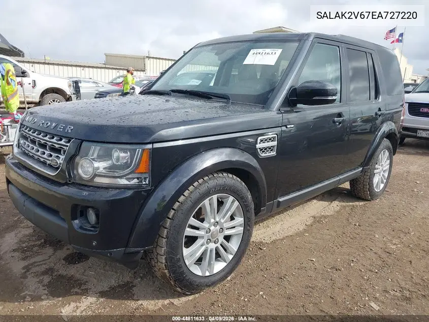 2014 Land Rover Lr4 VIN: SALAK2V67EA727220 Lot: 44811633