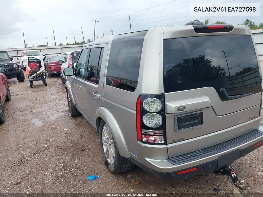 2014 Land Rover Lr4 VIN: SALAK2V61EA727598 Lot: 45319792