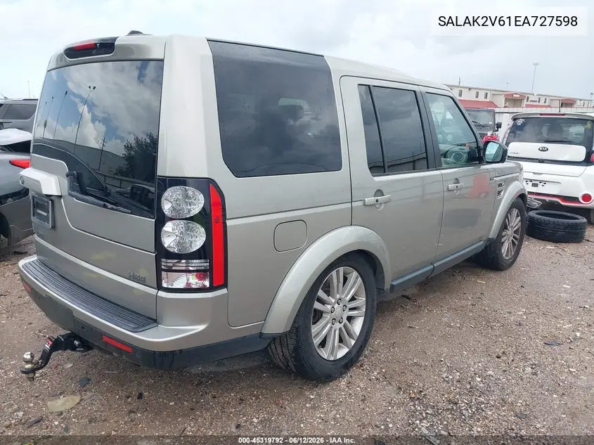 2014 Land Rover Lr4 VIN: SALAK2V61EA727598 Lot: 45319792
