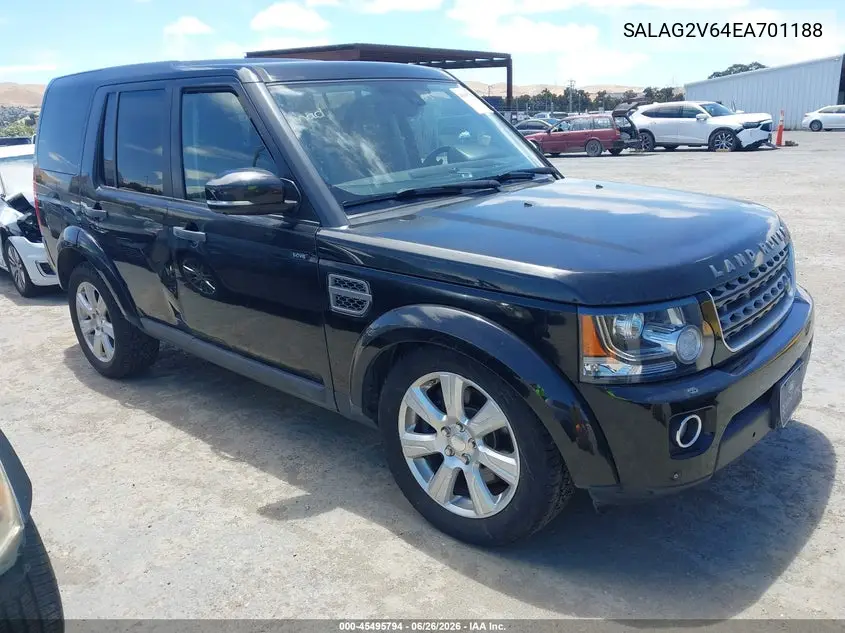 2014 Land Rover Lr4 VIN: SALAG2V64EA701188 Lot: 45495794