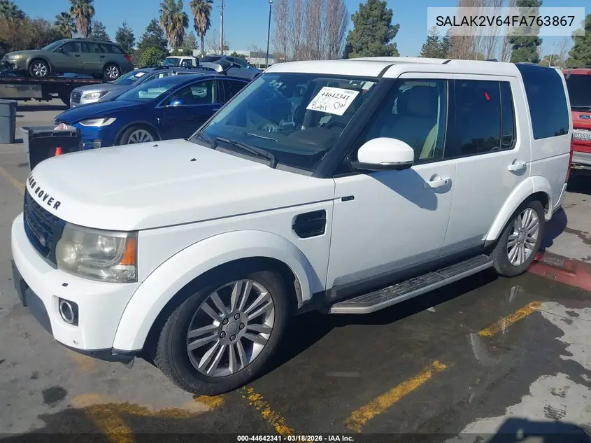 2015 Land Rover Lr4 VIN: SALAK2V64FA763867 Lot: 44642341