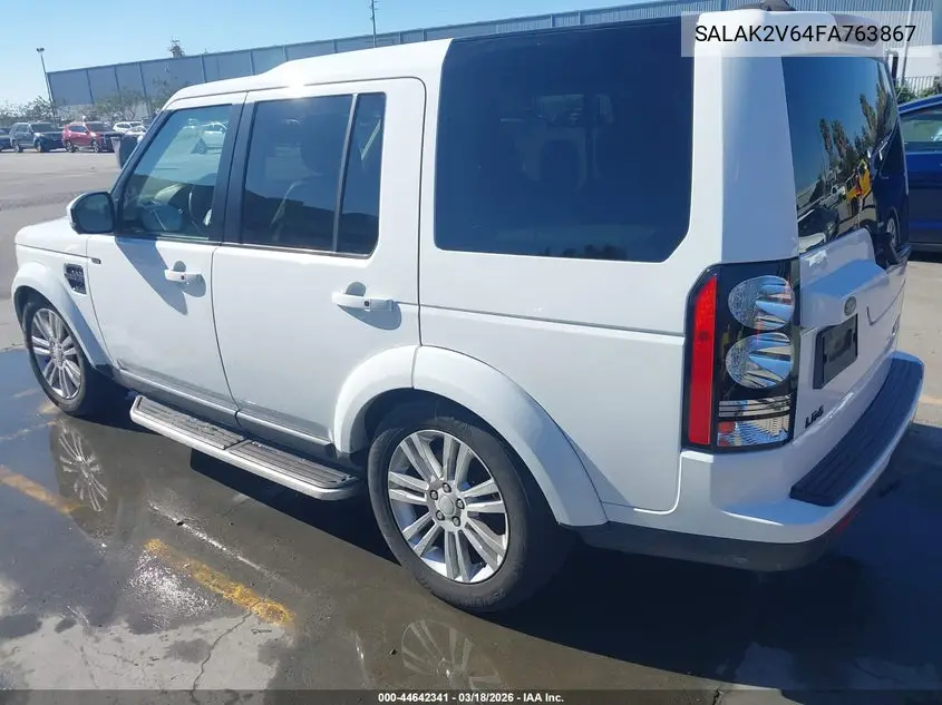 2015 Land Rover Lr4 VIN: SALAK2V64FA763867 Lot: 44642341