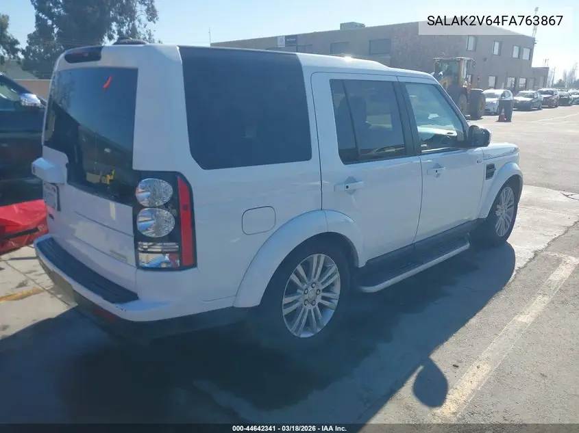 2015 Land Rover Lr4 VIN: SALAK2V64FA763867 Lot: 44642341
