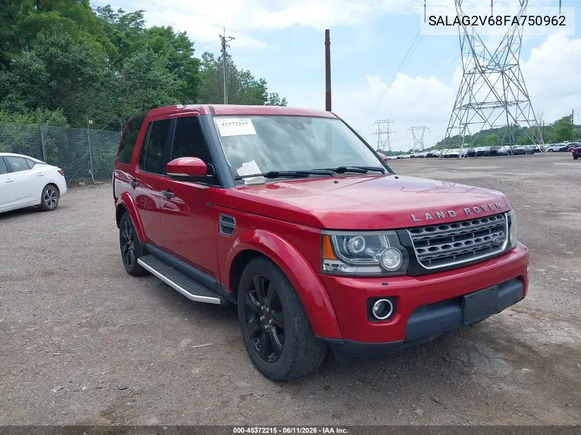 2015 Land Rover Lr4 VIN: SALAG2V68FA750962 Lot: 45372215