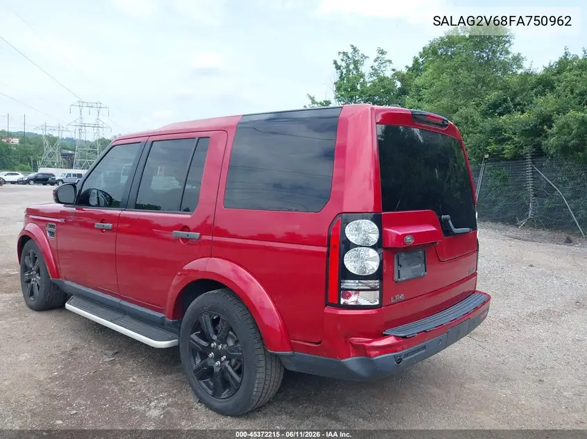 2015 Land Rover Lr4 VIN: SALAG2V68FA750962 Lot: 45372215