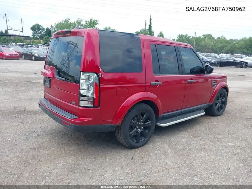 2015 Land Rover Lr4 VIN: SALAG2V68FA750962 Lot: 45372215