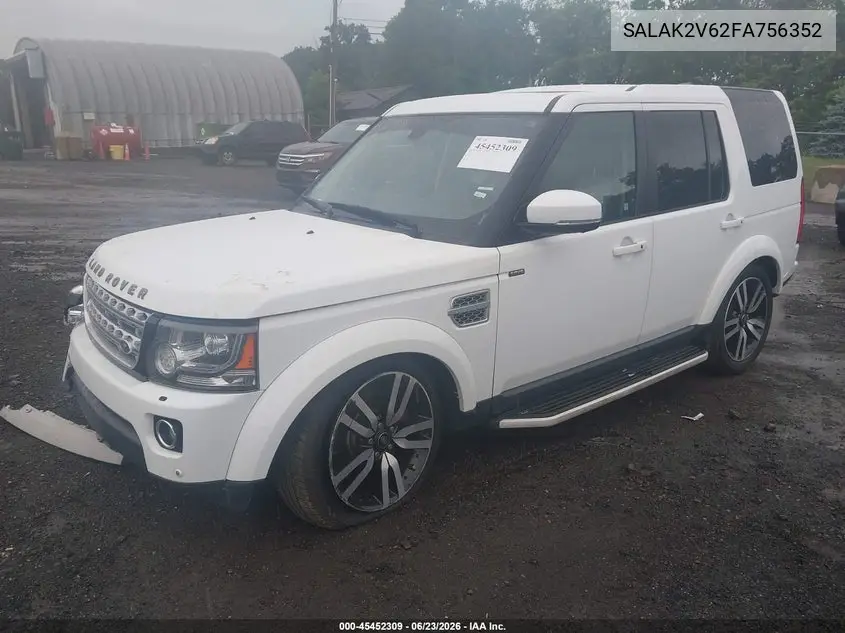 2015 Land Rover Lr4 VIN: SALAK2V62FA756352 Lot: 45452309