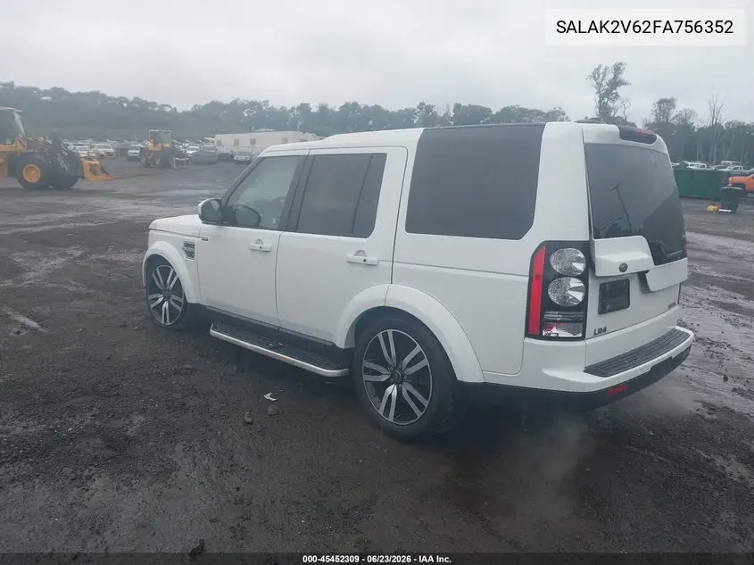 2015 Land Rover Lr4 VIN: SALAK2V62FA756352 Lot: 45452309