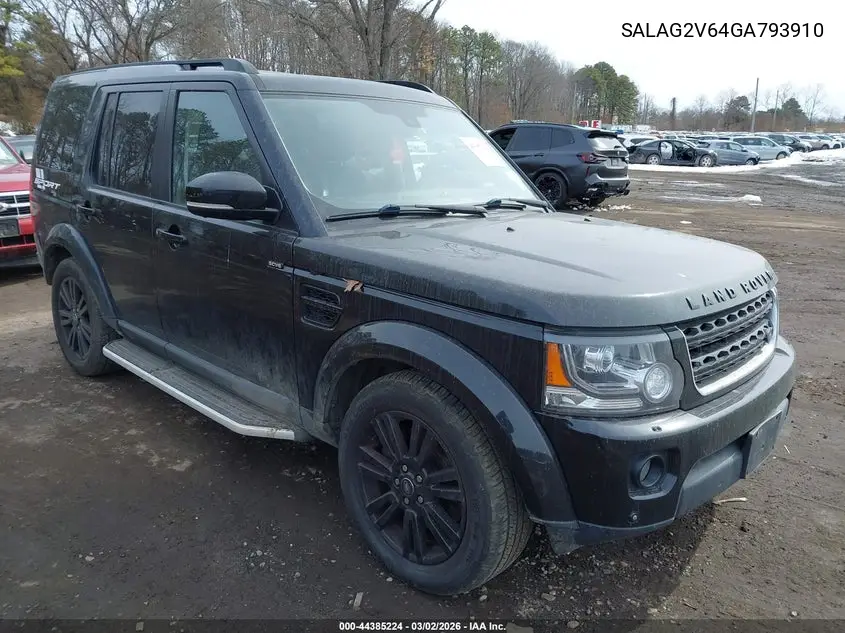2016 Land Rover Lr4 VIN: SALAG2V64GA793910 Lot: 44385224