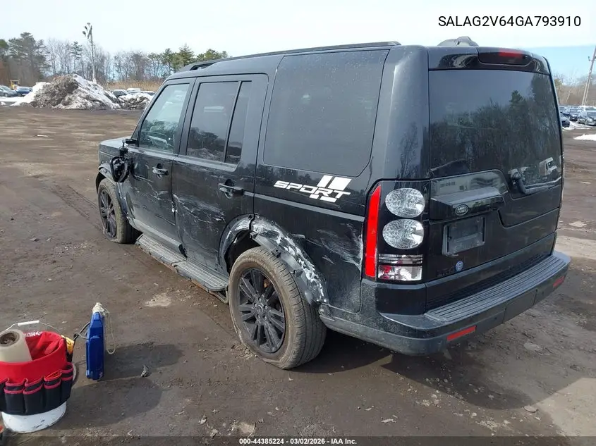 2016 Land Rover Lr4 VIN: SALAG2V64GA793910 Lot: 44385224