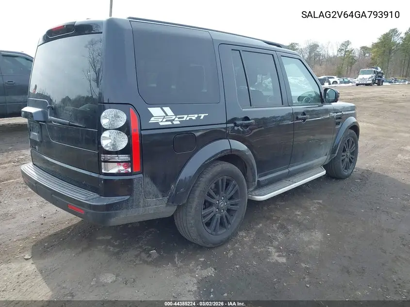 2016 Land Rover Lr4 VIN: SALAG2V64GA793910 Lot: 44385224