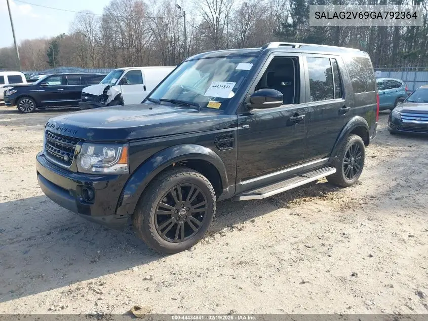 2016 Land Rover Lr4 VIN: SALAG2V69GA792364 Lot: 44434841