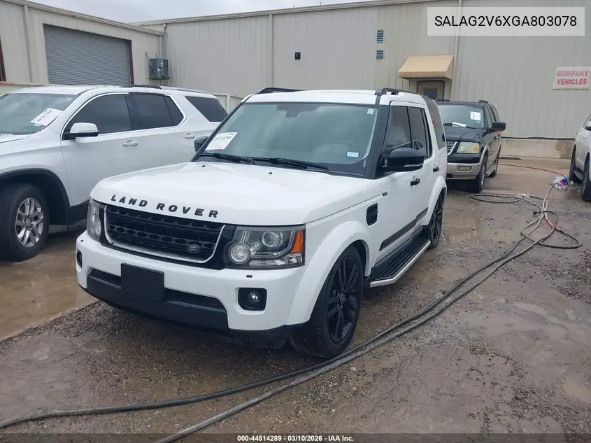 2016 Land Rover Lr4 VIN: SALAG2V6XGA803078 Lot: 44514289