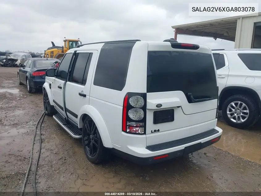 2016 Land Rover Lr4 VIN: SALAG2V6XGA803078 Lot: 44514289