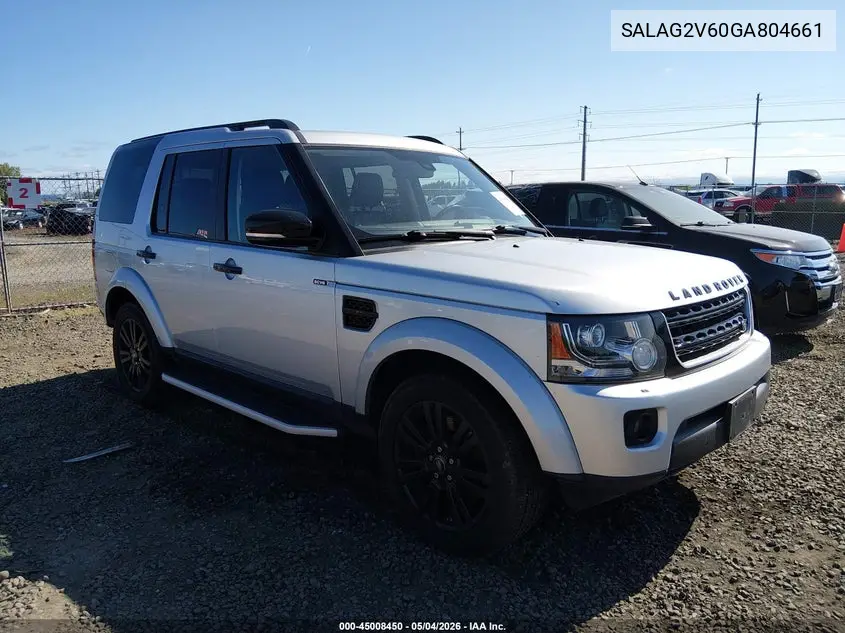 2016 Land Rover Lr4 VIN: SALAG2V60GA804661 Lot: 45008450