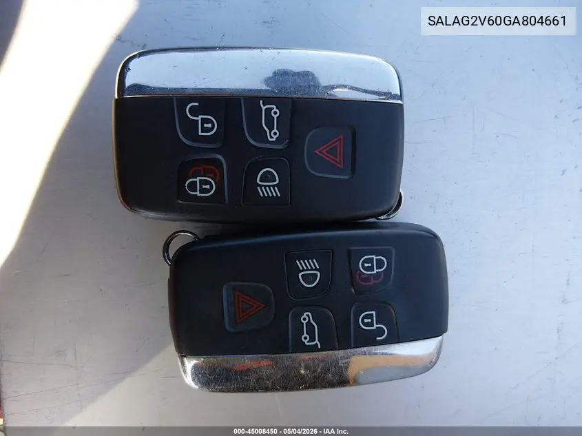 2016 Land Rover Lr4 VIN: SALAG2V60GA804661 Lot: 45008450