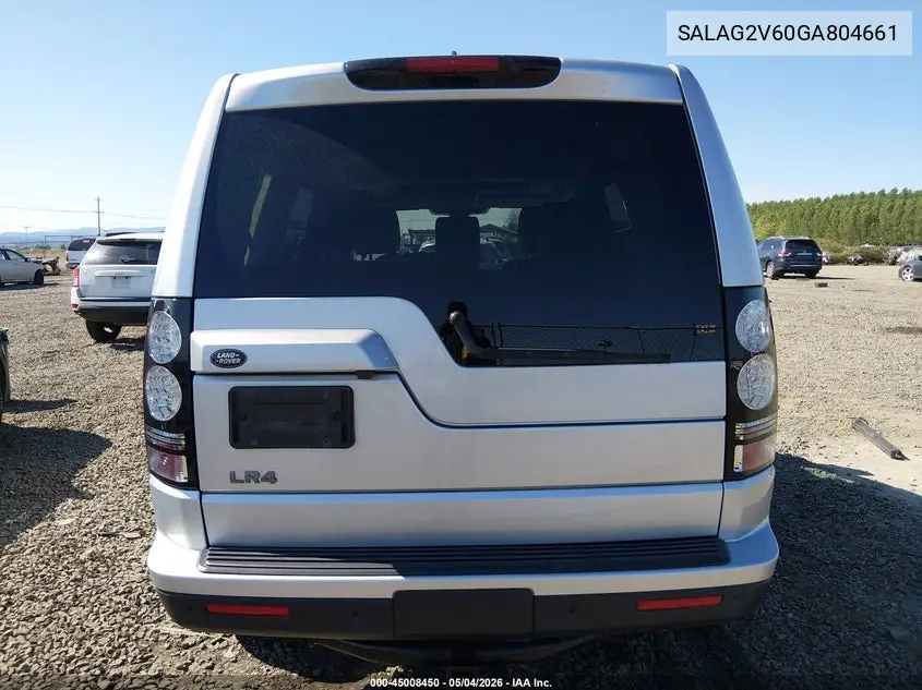 2016 Land Rover Lr4 VIN: SALAG2V60GA804661 Lot: 45008450