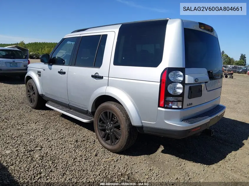 2016 Land Rover Lr4 VIN: SALAG2V60GA804661 Lot: 45008450