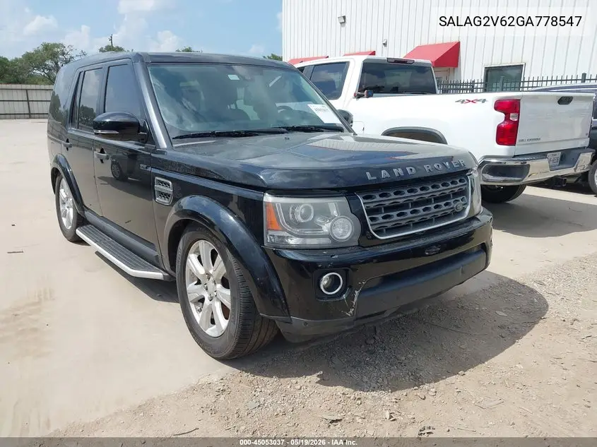 2016 Land Rover Lr4 VIN: SALAG2V62GA778547 Lot: 45053037